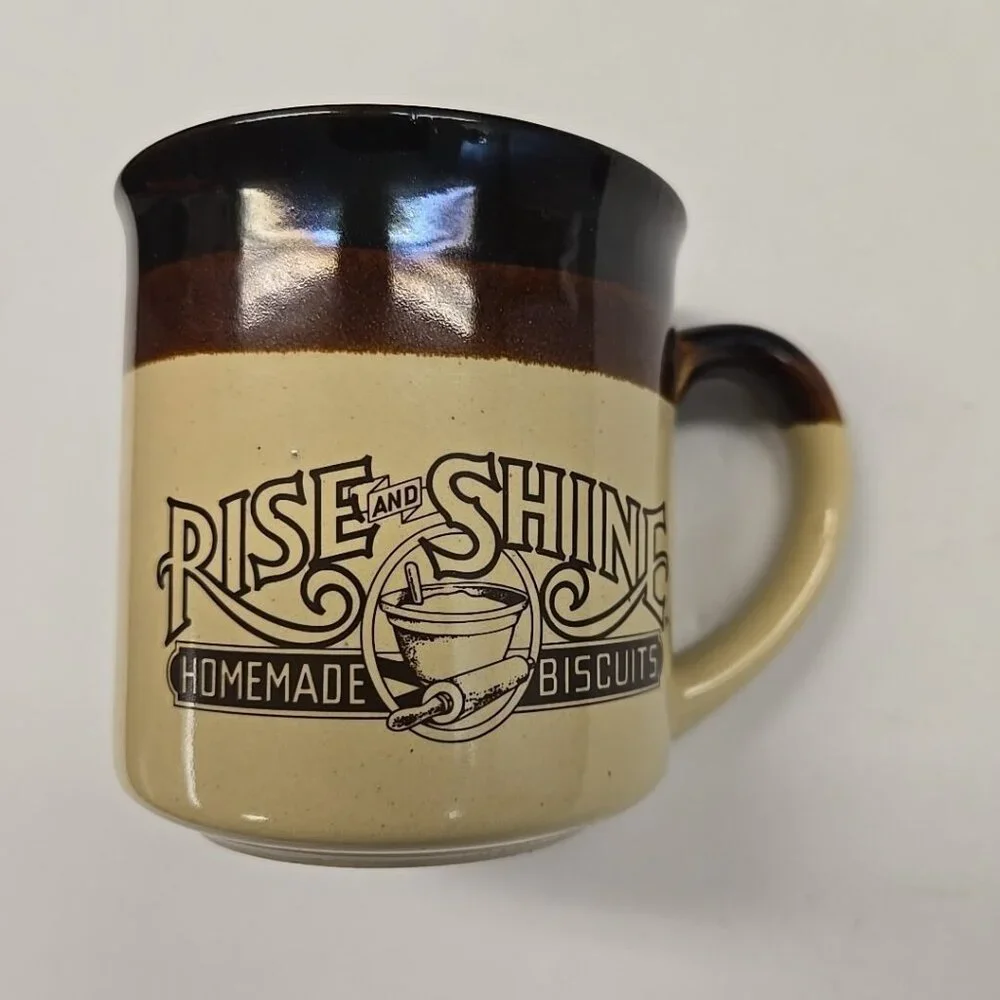 Vintage 1986 Hardees Rise And Shine Homemade Biscuits Coffee Cup Mug